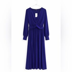 Eloquii Purple Long Sleeve Empire Waist Maxi Dress Size 20 elegant date NWT